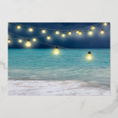 Strand Ocean Thema Save The Date Folie Uitnodiging (Achterkant)