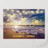Strand Ocean Thema Save The Date Folie Uitnodiging (Voorkant)