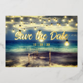 Strand Ocean Thema Save The Date Folie Uitnodiging (Voorkant)