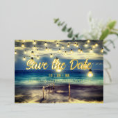 Strand Ocean Thema Save The Date Folie Uitnodiging (Staand Voorkant)