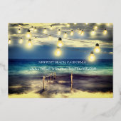 Strand Ocean Thema Save The Date Folie Uitnodiging (Achterkant)