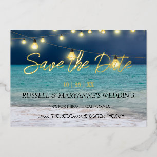 Strand Ocean Thema Save The Date Folie Uitnodiging