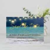 Strand Ocean Thema Save The Date Folie Uitnodiging (Staand Voorkant)