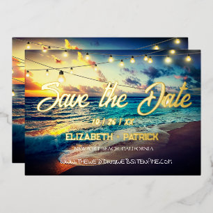 Strand Ocean Thema Save The Date Folie Uitnodiging