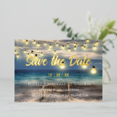 Strand Ocean Thema Save The Date Folie Uitnodiging (Staand Voorkant)