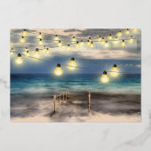 Strand Ocean Thema Save The Date Folie Uitnodiging (Achterkant)
