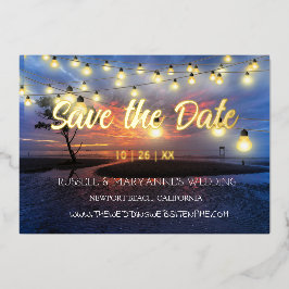 Strand Ocean Thema Save The Date Folie Uitnodiging