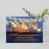 Strand Ocean Thema Save The Date Folie Uitnodiging (Staand Voorkant)