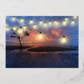 Strand Ocean Thema Save The Date Folie Uitnodiging (Achterkant)