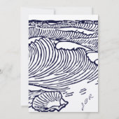 Strand Ocean Waves Verlovingsfeest Rustiek Kaart (Achterkant)