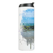 *~* strand Ocean Zee Nautical Abstract Drip Therma Thermosbeker (Gedraaid links)