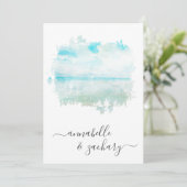 *~* strand Ocean Zee + RSVP - QR AR7 Weddenschap Kaart (Staand voorkant)