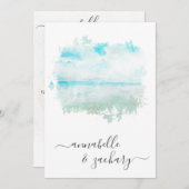 *~* strand Ocean Zee + RSVP - QR AR7 Weddenschap Kaart (Voorkant / Achterkant)