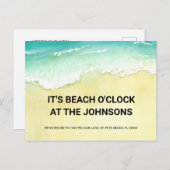 Strand O'Clock Ocean Waves Nieuw Huis Verhuizen Aankondigingskaart (Voorkant / Achterkant)