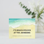 Strand O'Clock Ocean Waves Nieuw Huis Verhuizen Aankondigingskaart (Staand voorkant)