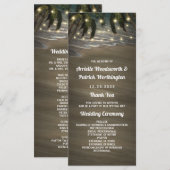 Strand Oever Palmboom Rustieke Trouwprogramma's Programmakaart (Voorkant / Achterkant)