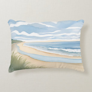 Strand Oever Wandel   Kust Oceaan Aquarel Accent Kussen