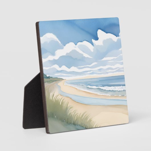 Strand Oever Wandel | Kust Oceaan Aquarel Fotoplaat (Voorkant)
