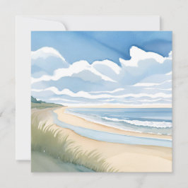 Strand Oever Wandel | Kust Oceaan Aquarel Kaart