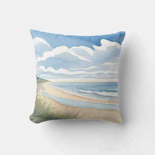 Strand Oever Wandel   Kust Oceaan Aquarel Kussen