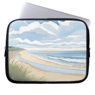 Strand Oever Wandel   Kust Oceaan Aquarel Laptop Sleeve