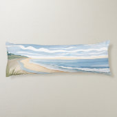 Strand Oever Wandel | Kust Oceaan Aquarel Lichaamskussen (Achterkant)
