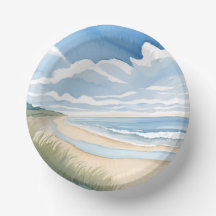 Strand Oever Wandel | Kust Oceaan Aquarel
