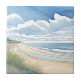 Strand Oever Wandel | Kust Oceaan Aquarel Tegeltje