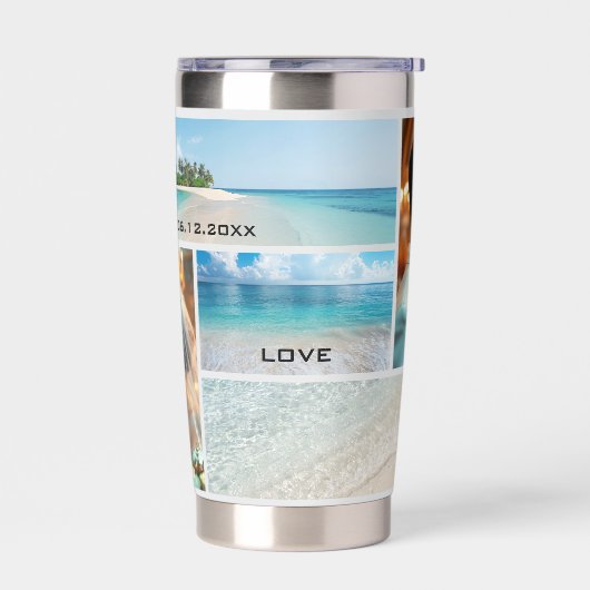 Strand of bestemming Trouwfotocollage Geïsoleerde Drinkbeker (Links)