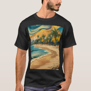 Strand, olieverf. t-shirt