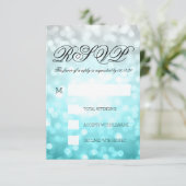 Strand Ombre Bokeh Lights Elegant Huwelijk RSVP (Staand voorkant)