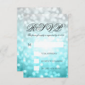 Strand Ombre Bokeh Lights Elegant Huwelijk RSVP (Voorkant / Achterkant)