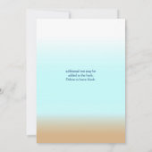 Strand Ombre Elegante Waterverf bruiloft uitnodigi Kaart (Achterkant)