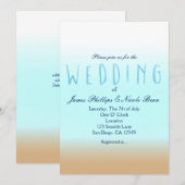 Strand Ombre Elegante Waterverf bruiloft uitnodigi Kaart (Voorkant / Achterkant)