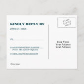 Strand Ombre Minimale bruiloft RSVP Uitnodiging Briefkaart (Achterkant)