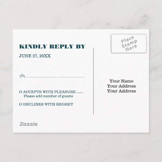 Strand Ombre Minimale bruiloft RSVP Uitnodiging Briefkaart (Achterkant)