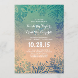 Strand Onderwater Ocean Blue Corals Wedding Kaart