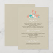 Strand Onderwater Schatten Trouwdetails Informatiekaartje (Voorkant / Achterkant)