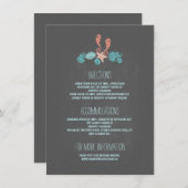 Strand Onderwater Schatten Trouwdetails Informatiekaartje (Voorkant / Achterkant)