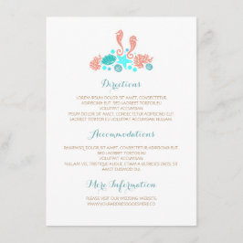 Strand Onderwater Schatten Witte bruiloft Details Informatiekaartje