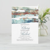 strand onderwater Waterverf Splash Wedding Kaart (Staand voorkant)