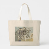 Strand ontwerp grote tote bag (Achterkant)