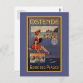  strand Oostende Summer zwemt schoonheid Briefkaart (Voorkant / Achterkant)