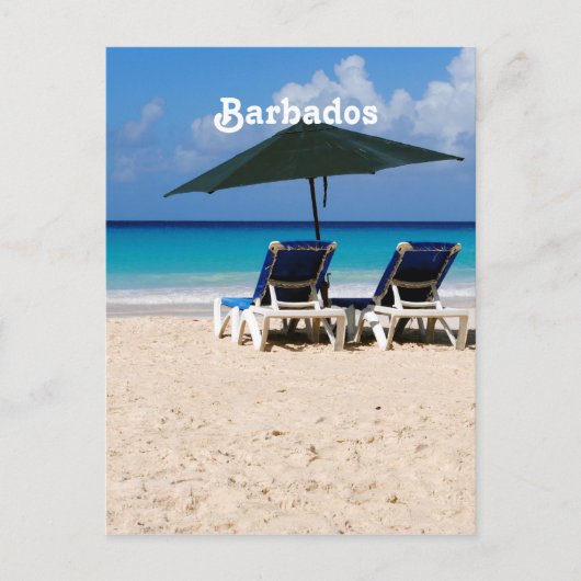 strand op Barbados Briefkaart (Voorkant)