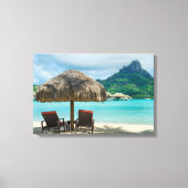 Strand op Bora Bora canvas print (Voorkant)
