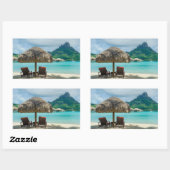 Strand op Bora Bora foto sticker (Vel)