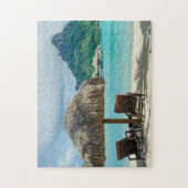 strand op Bora Bora jigzaag puzzel (Verticaal)