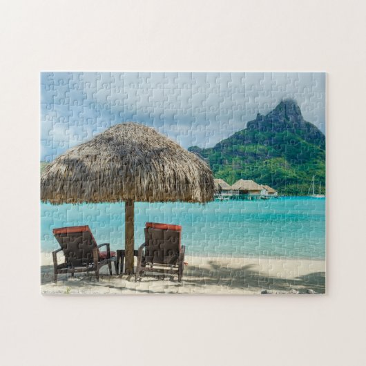 strand op Bora Bora jigzaag puzzel Legpuzzel (Horizontaal)