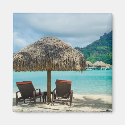 Strand op Bora Bora magneet (Voorkant)