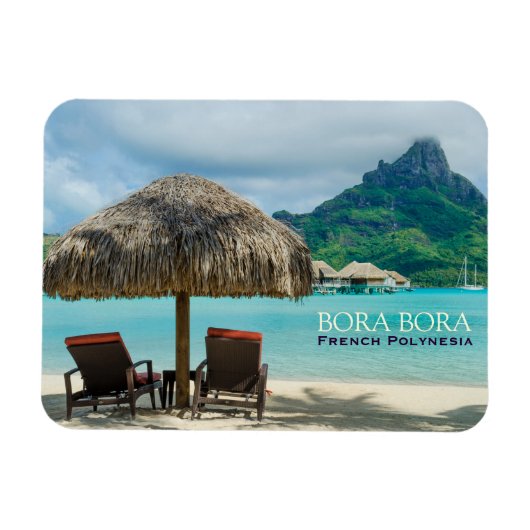 Strand op Bora Bora rechthoekige tekstmagneet Magneet (Horizontaal)